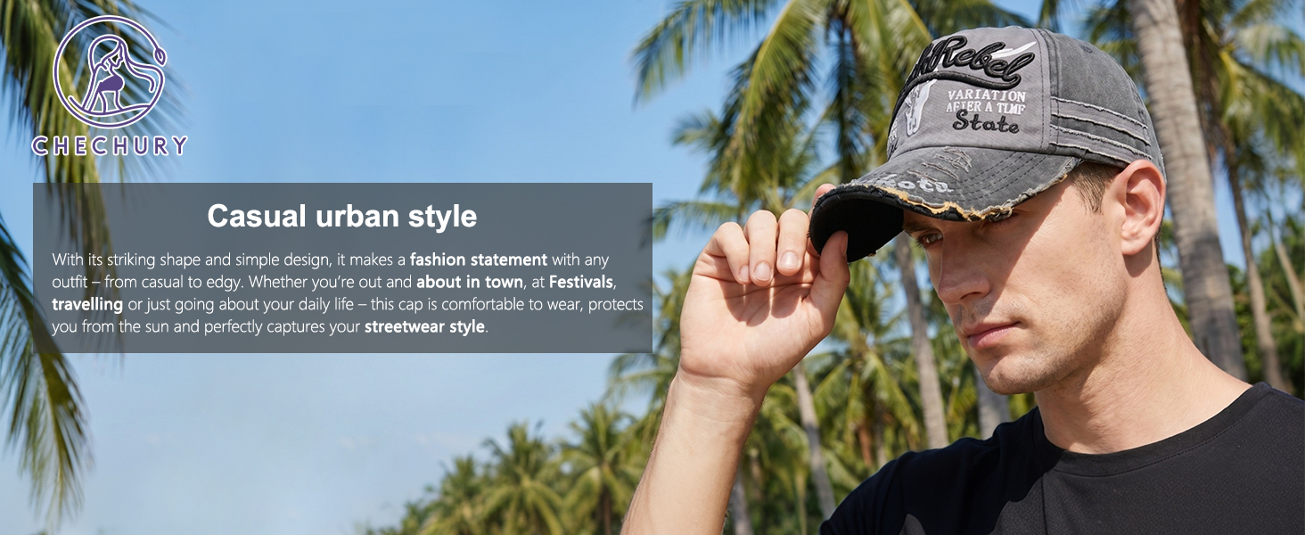 Чоловіча кепка бейсболка CheChury Vintage Snapback, чорна, регульована, для спорту та відпочинку