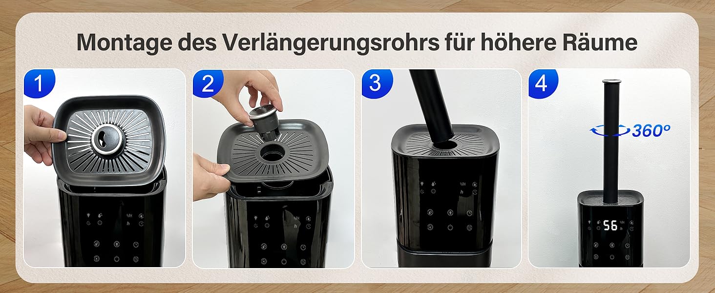 Зволожувач повітря YOKEKON для дому: ультразвуковий, 8L, тихий, для великих приміщень, синій