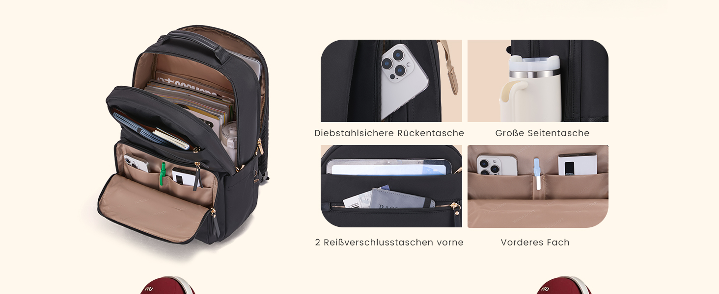 Рюкзак для ноутбука LOVEVOOK, 15.6 дюймів, чорний: водонепроникний, для роботи, навчання, подорожей