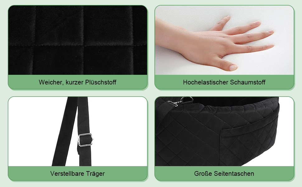 Автомобільний лежак для собак на заднє сидіння, 50x52x28 см, чорний. Лежак для собак у машину з кріпленнями, водовідштовхувальний, для маленьких та середніх собак