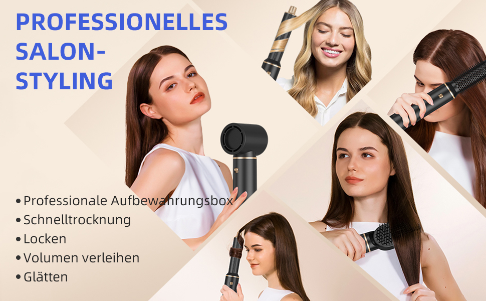 Набір Airstyler 5 в 1: фен-щітка, локони, об'єм, випрямлення. Підходить для сушіння та укладки волосся. (EU штекер)