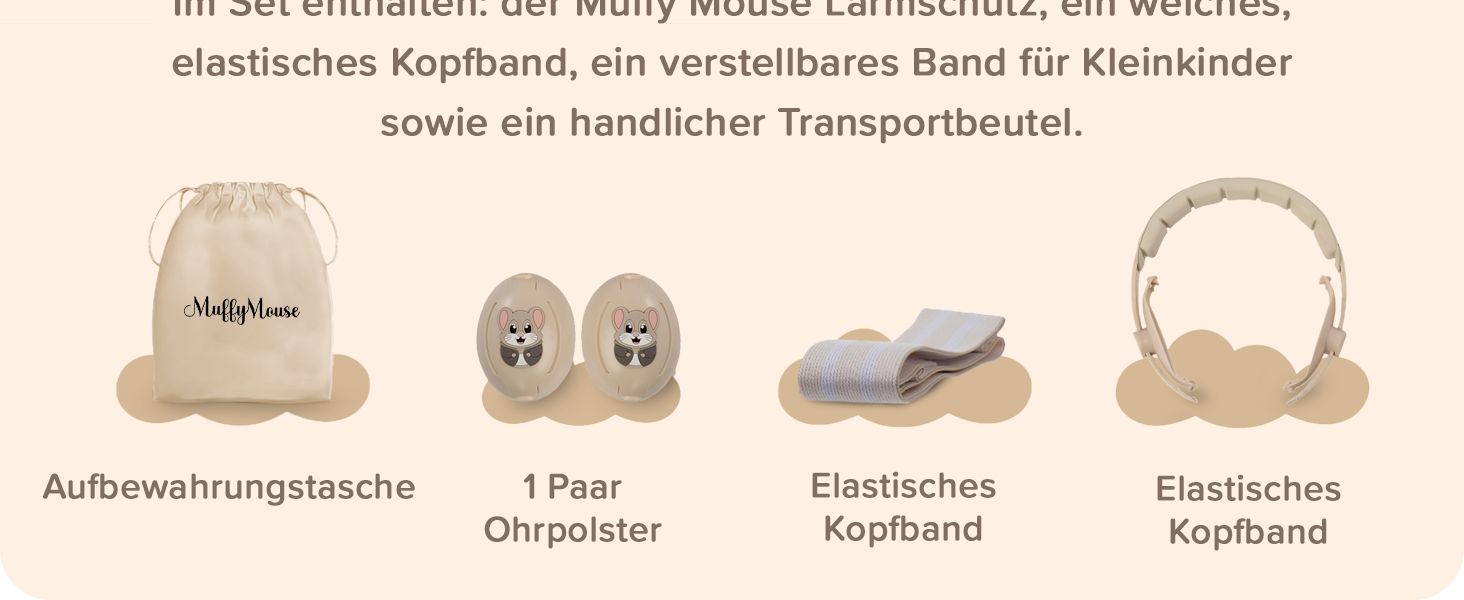 Навушники шумоізоляційні дитячі 3-48 місяців - захист слуху для малюків 25dB, зменшення шуму - м'які дитячі навушники з еластичним та регульованим обручем, бежевий