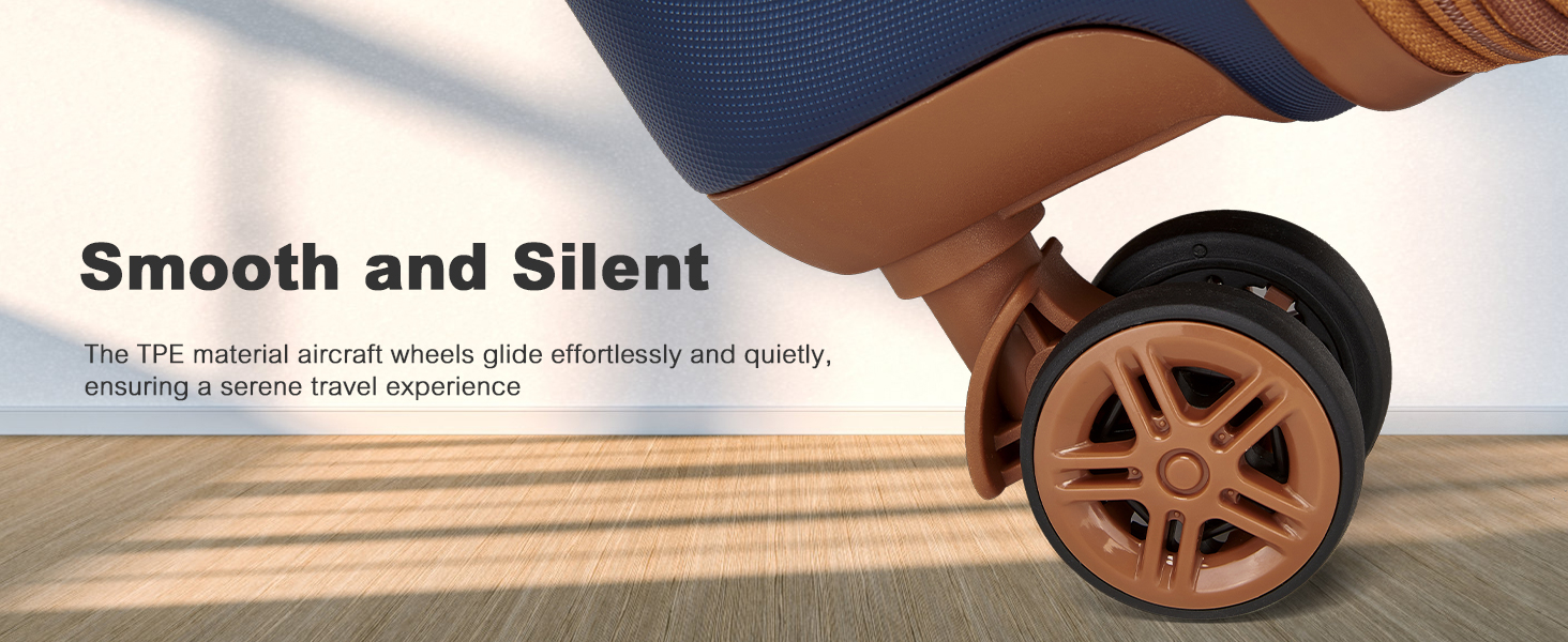 Набір валіз KONO (M, L, XL) з ABS+PC, 4 колеса, TSA-замок (кремовий/коричневий, темно-синій/коричневий)