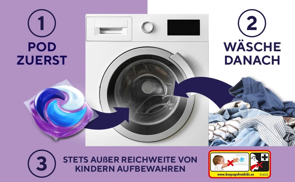 Капсули для прання Lenor Pods Amethyst Blütentraum, 76 шт, для пральної машини