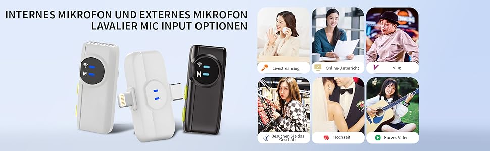 USB-C Беспроводной петличный микрофон 2-в-1 для iPhone, с шумоподавлением KI, мини-микрофон для видеоблогинга, видео, подкастов, интервью, TikTok, YouTube - Черный (2 TX + 1 RX) A5-Basic Black (2 в 1)