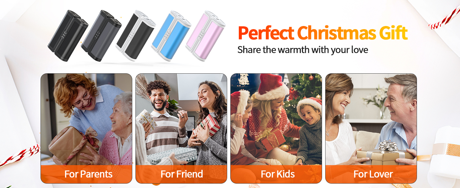 Електричні грілки для рук 2 шт. - USB, багаторазові, 3 режими нагріву, для дітей та жінок, чорний