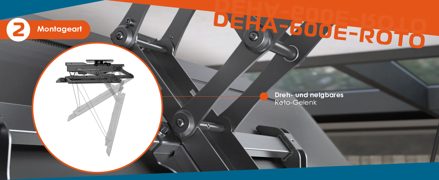 Xantron DEHA-600E Electric Tilting and Swivel TV Ceiling Mount - 32-75 Inch, Voice Control Remote Included