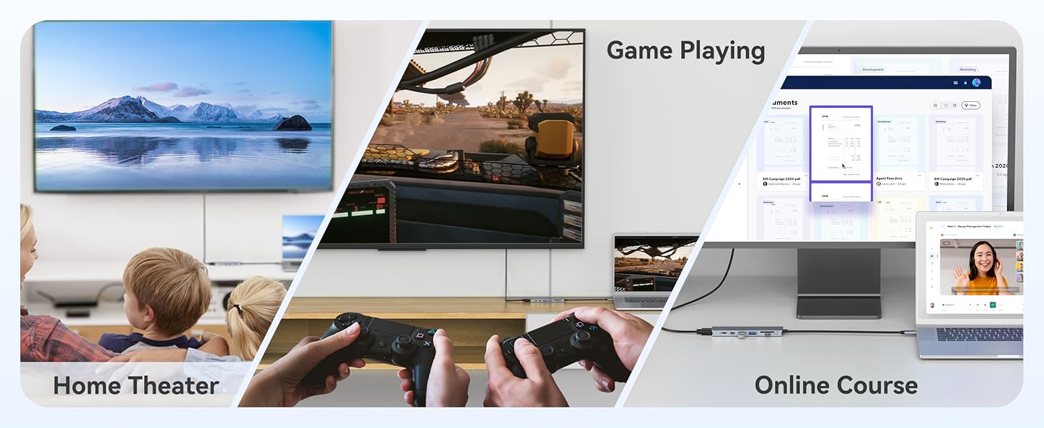 MOKiN USB-C хаб 6-в-1: HDMI 4K, 2xUSB 3.0, USB 2.0, SD/MicroSD, для MacBook, XPS та інших пристроїв