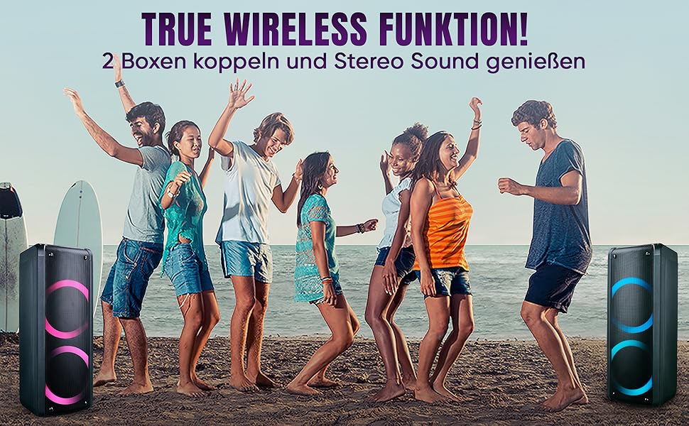 Портативна Bluetooth-колонка Reflexion PS09BT - 500W, Караоке, DJ, LED-підсвітка, Радіо, Мікрофон, Чорний