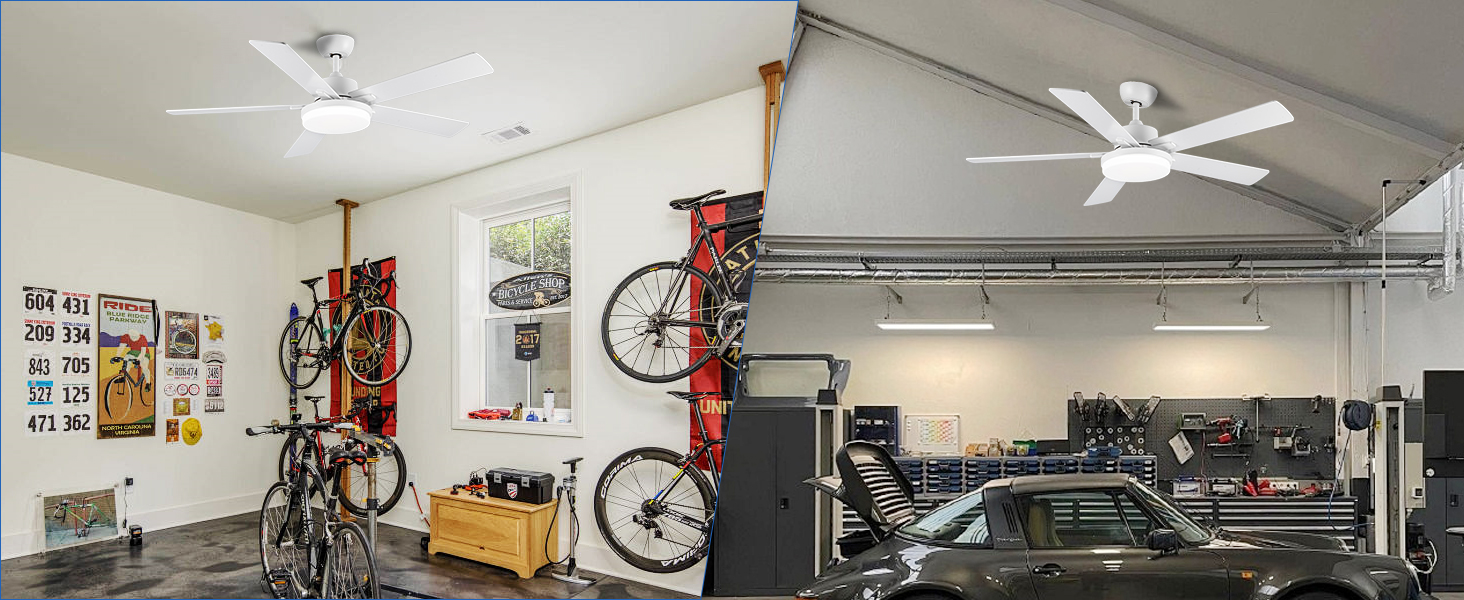 Стеляний вентилятор Newday 153 см з підсвіткою та пультом керування, 5 лопатей, DC мотор, реверс, пам'ять, регулювання яскравості (білий)