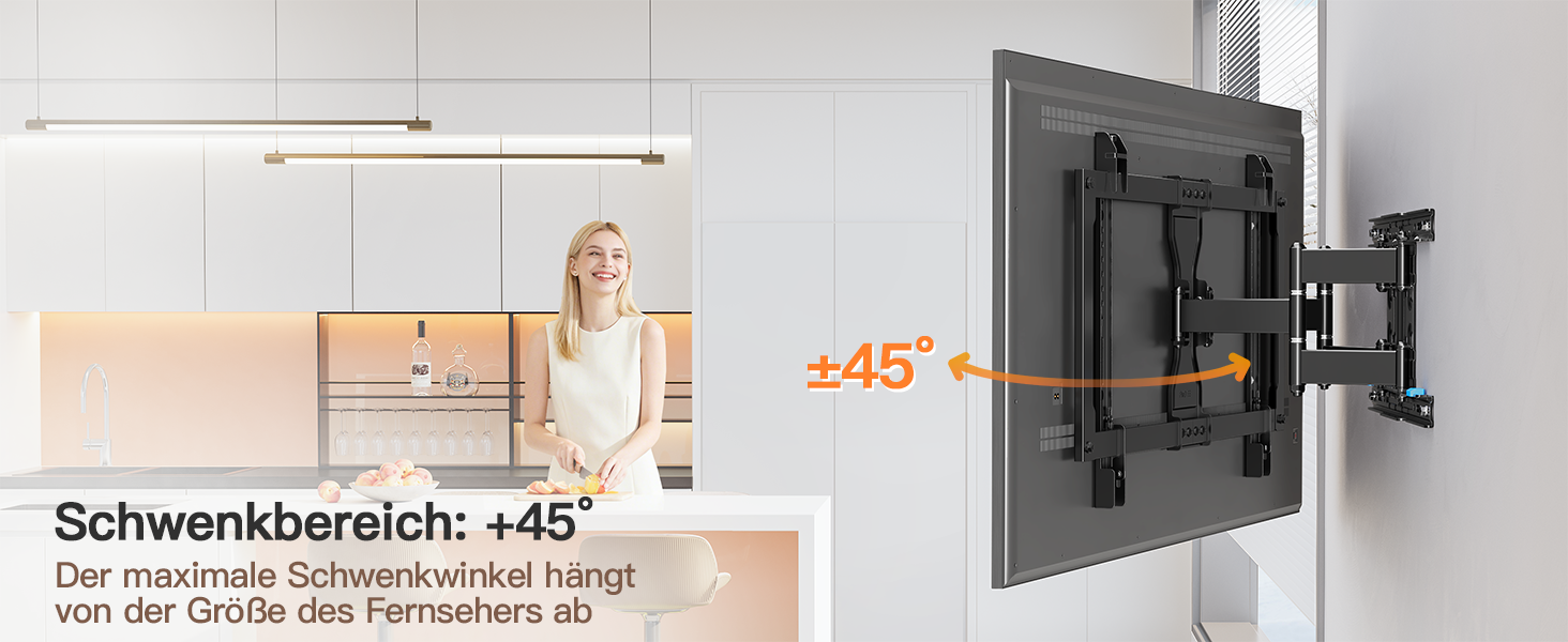 Настінне кріплення для телевізора ELIVED Ultra Slim 37-90 дюймів, поворотне, VESA 600x400, до 60 кг
