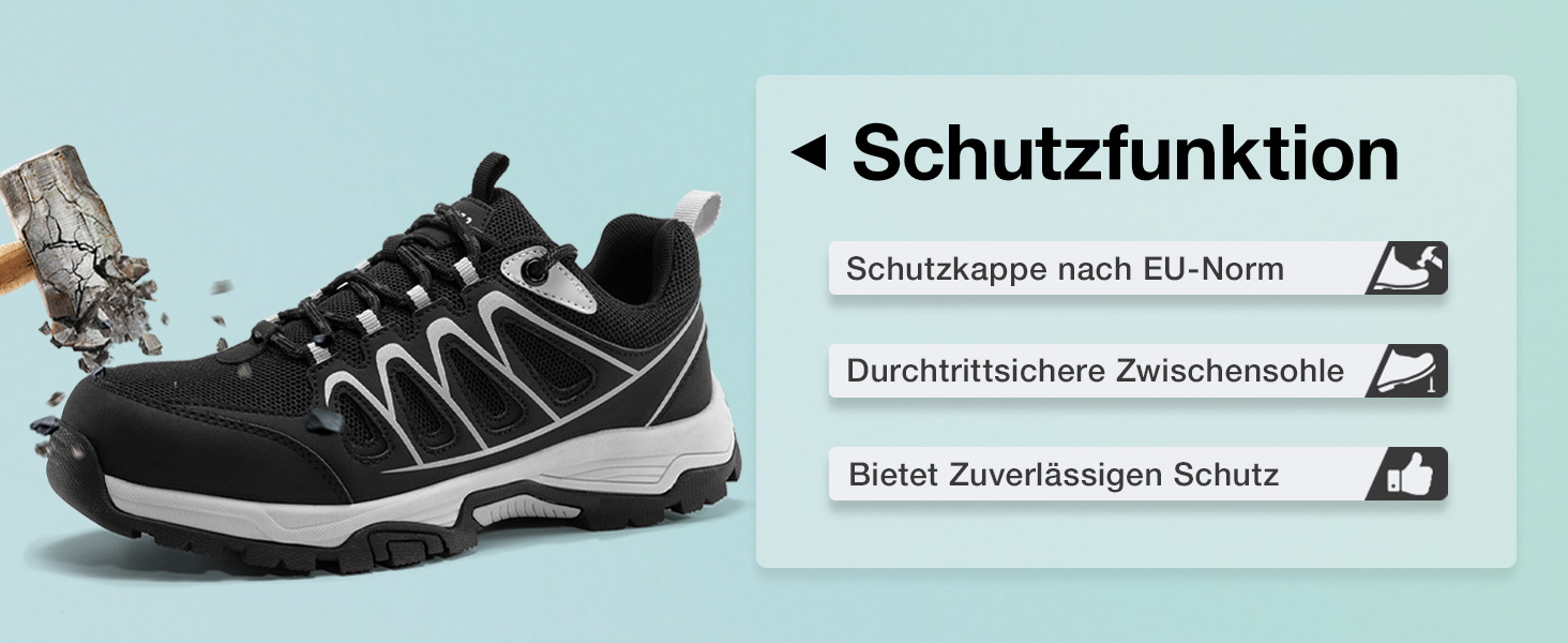 Черевики безпеки унісекс SPIEZ для чоловіків та жінок, робочі черевики-кросівки, м'які черевики з захисною підошвою, легкі черевики для роботи та повсякденного використання, розміри EU36-46 (Чорно-сірий)