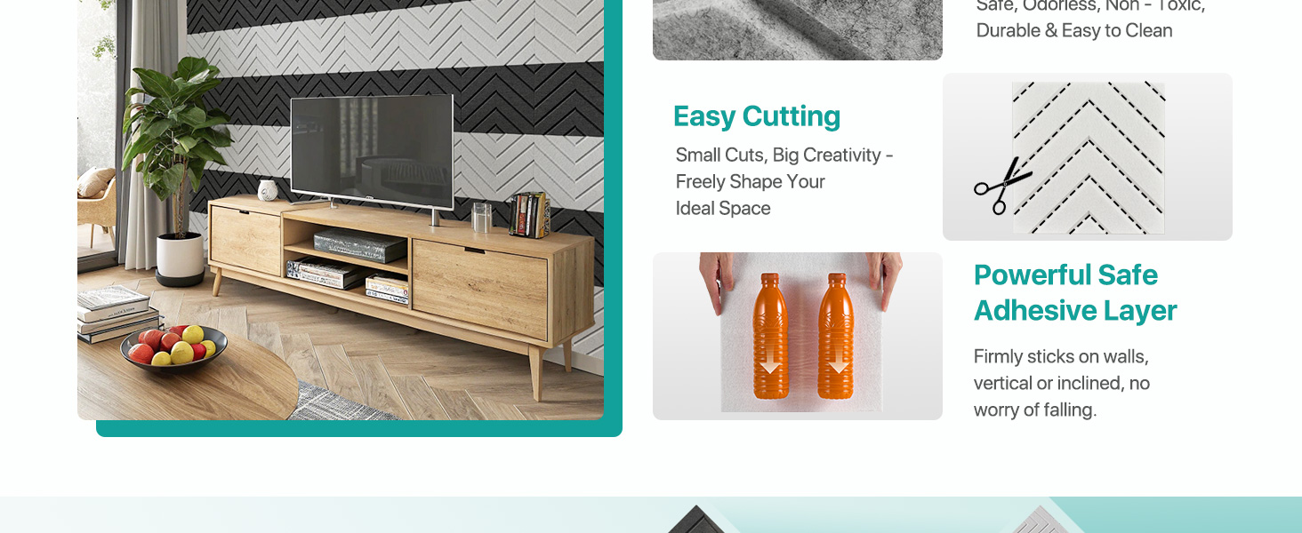 Акустичні панелі Soundsbay самоклеючі з поліестеру для звукоізоляції стін, 30x30x0,9 см, білий колір, 12 шт