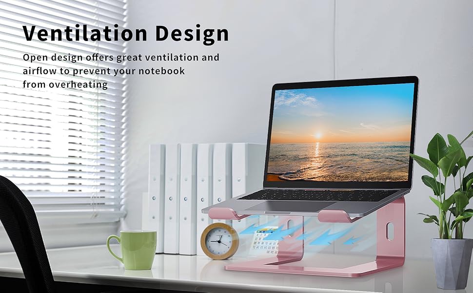 Підставка для ноутбука Orionstar, ергономічна підставка для ноутбука на стіл, алюмінієва підставка з вентиляцією, сумісна з MacBook Air Pro Samsung Notebook 10-15.6 дюймів, сіра (рожеве золото)