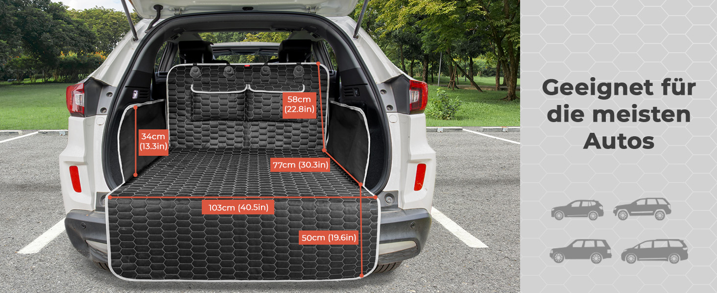 Захист для багажника автомобіля Oasser для собак з боковими та захистом краю вантажного отвору, універсальний, водонепроникний, стійкий до подряпин, нековзний, килимок для багажника