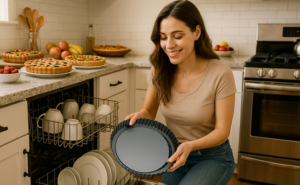 Форми для тартів Yamteck Tarteform 10см, 6 шт. З підйомним дном, антипригарне покриття, вуглецева сталь. Для тартів, пирогів, випічки, сімейних обідів та свят. Розмір 10х2 см, 6 шт. (28*3 см)