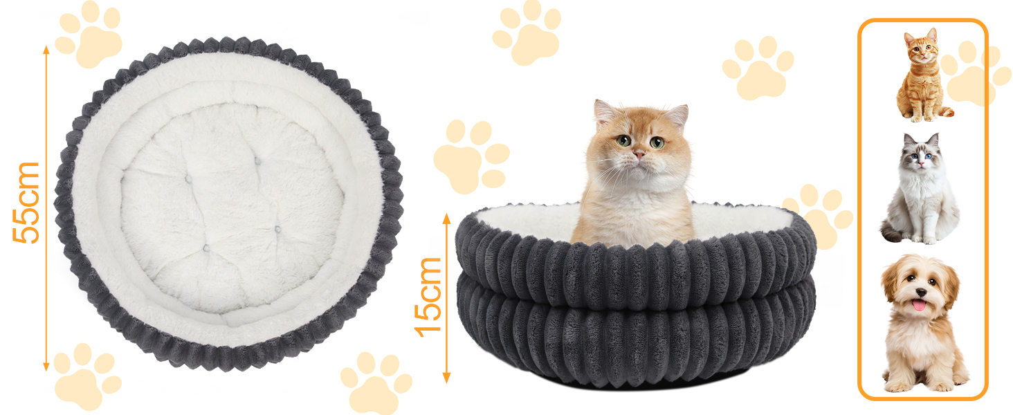 Килимок для котів XIAPIA, плюшевий, 58x20 см, сірий. М'який, теплий, ортопедичний, з нековзким дном