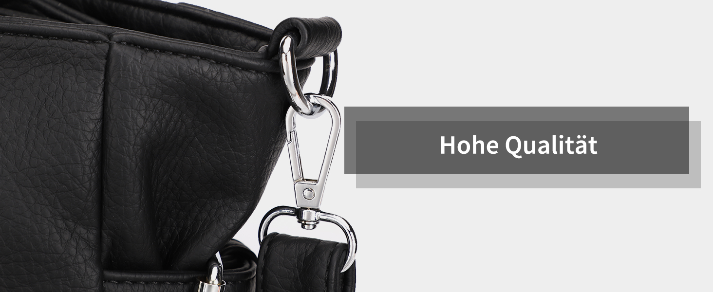 Сумка жіноча KL928 через плече, велика, чорна, PU шкіра, з багатьма відділеннями