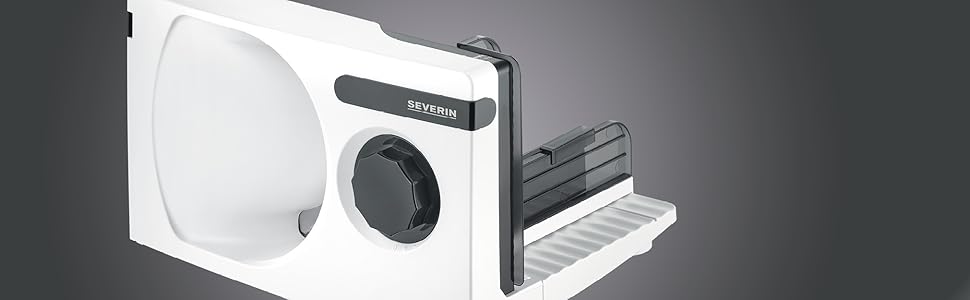 SEVERIN AS 3912 - хлібний слайсер для хліба, нарізки та сиру, біло-чорний, регулювання товщини нарізки
