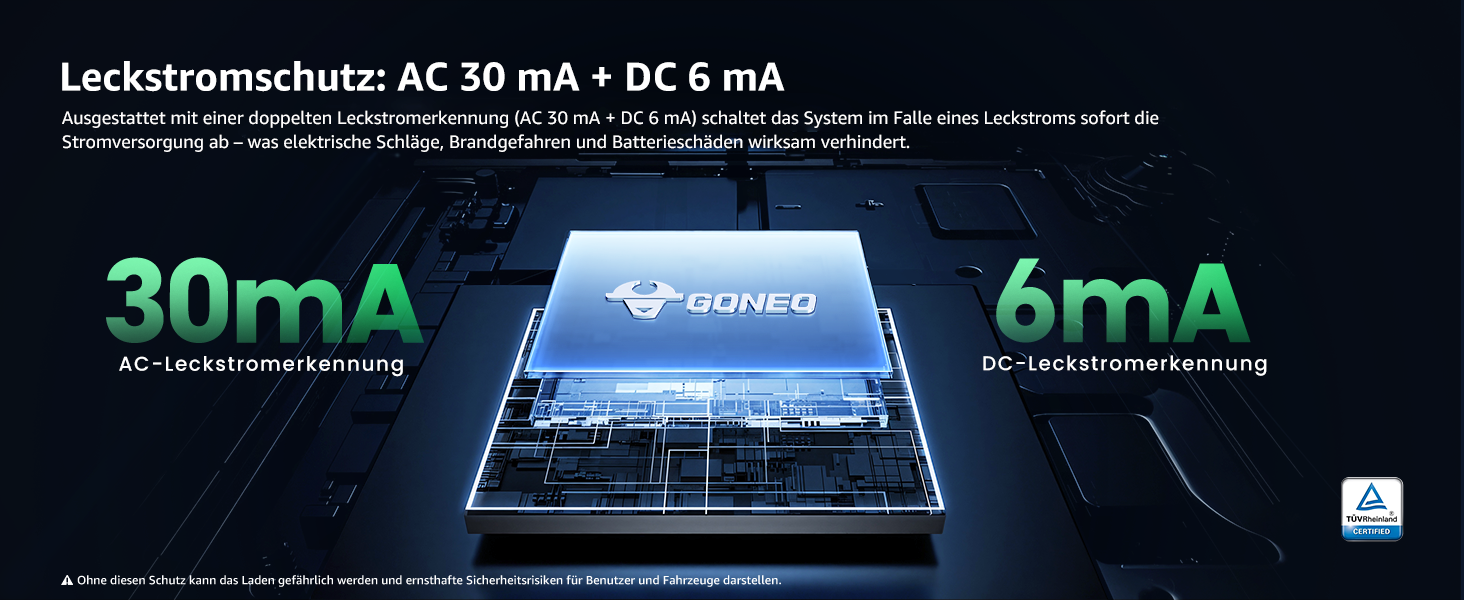 Зарядний пристрій для електромобілів GONEO Typ 2 3.68kW 16A IP66, 6м, 230V з LCD та таймером