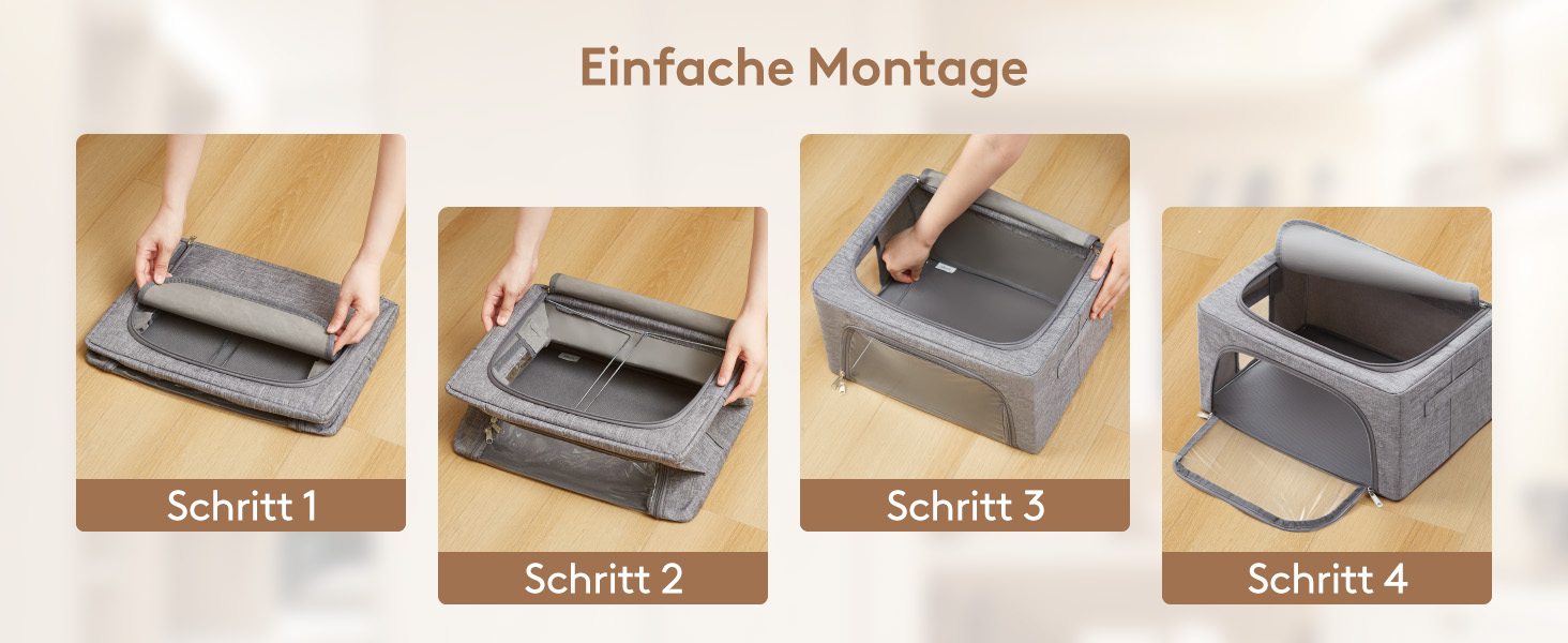 Коробка для зберігання одягу з кришкою від Lifewit, 100л, сіра (3 шт.)