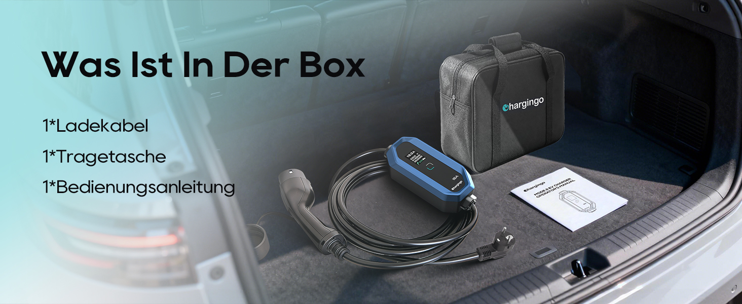 Кабель для зарядки електромобілів Schuko 3.68kW 6-16A з LCD-дисплеєм, 5м, IP65, 16A, для всіх електромобілів (IEC 62196-2, CCS2)