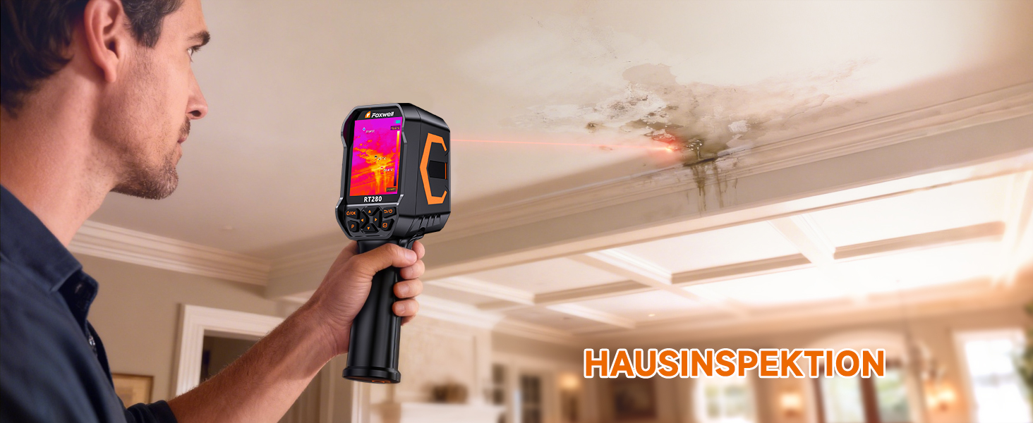 Тепловізор FOXWELL RT280: Портативна інфрачервона камера з LCD-екраном 2.8', роздільна здатність 320x240, діапазон температур -20°C до 550°C, 8GB пам'яті, функція PC-аналізу та відеозапису