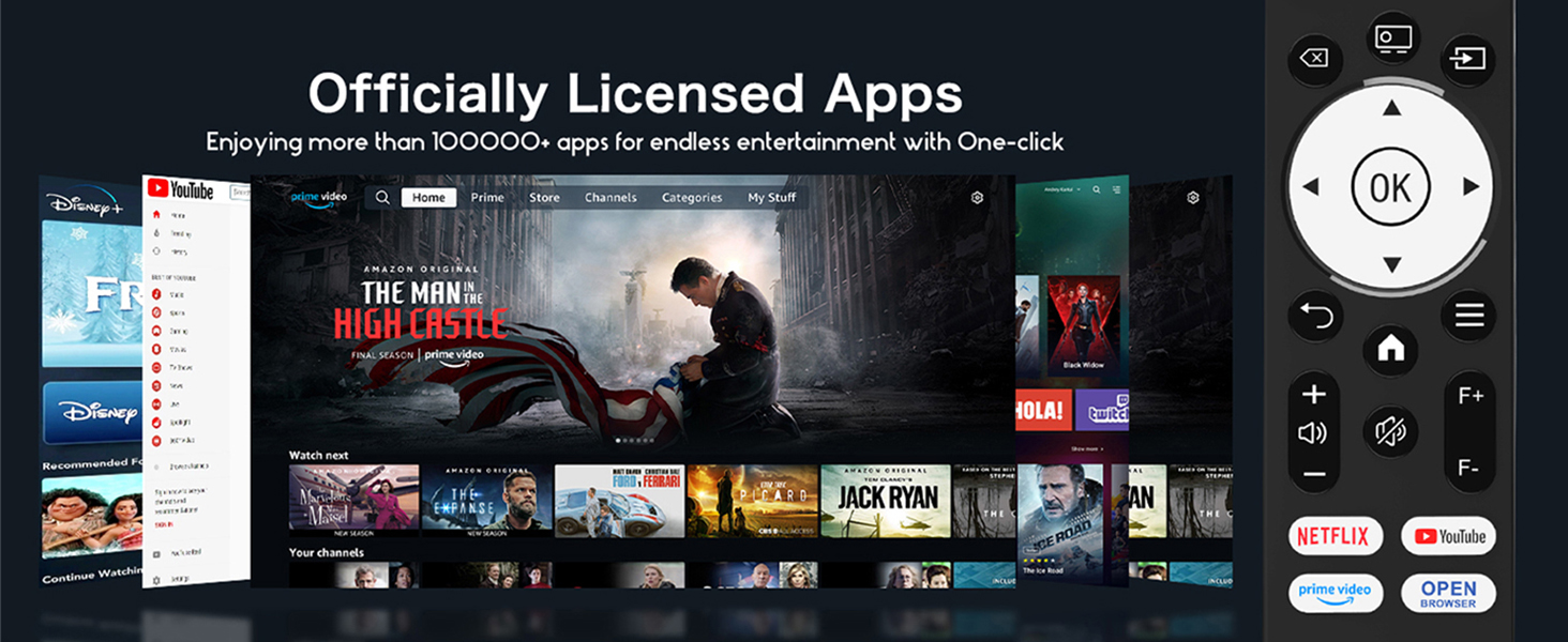 Проектор AKATUO Smart 4K з підтримкою Netflix, Full HD 1080P, WiFi6 Bluetooth, електричним фокусом та автотрапецеїдною корекцією для дому та вулиці (сумісний з iPhone)