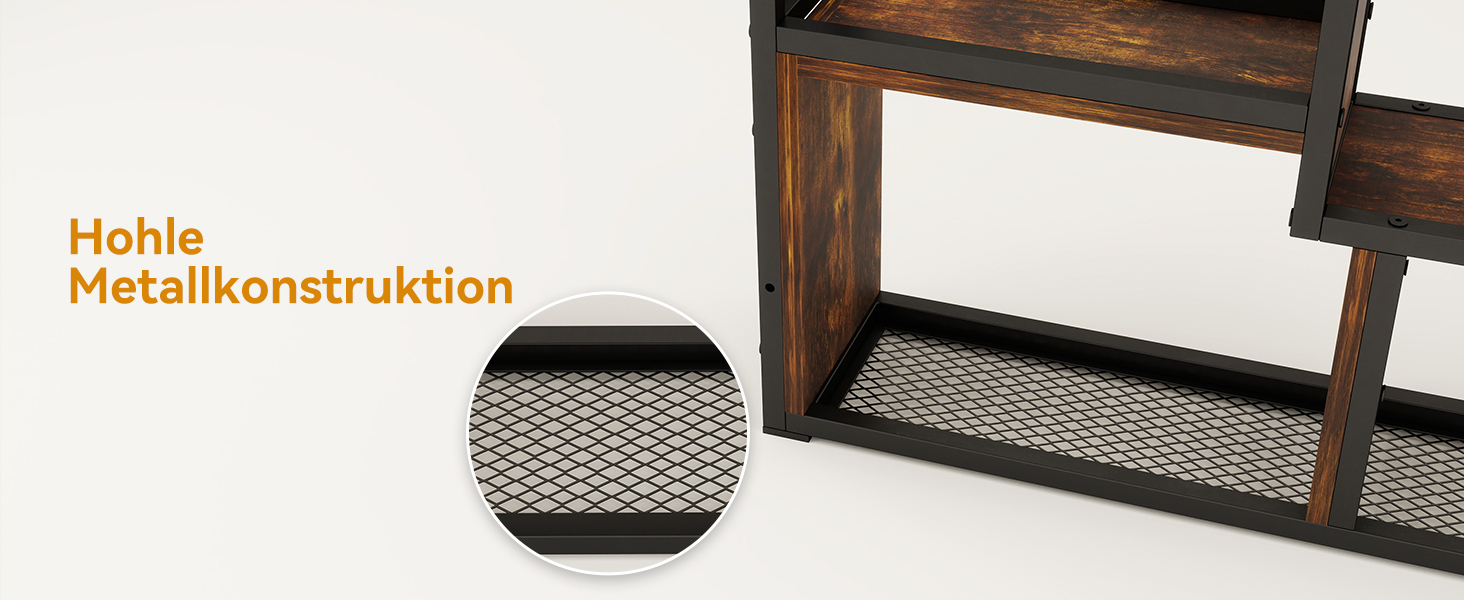 Стильне металеве виноградне реіал на стіну з LED-підсвічуванням, 3 яруси, чорний, 120x80 см