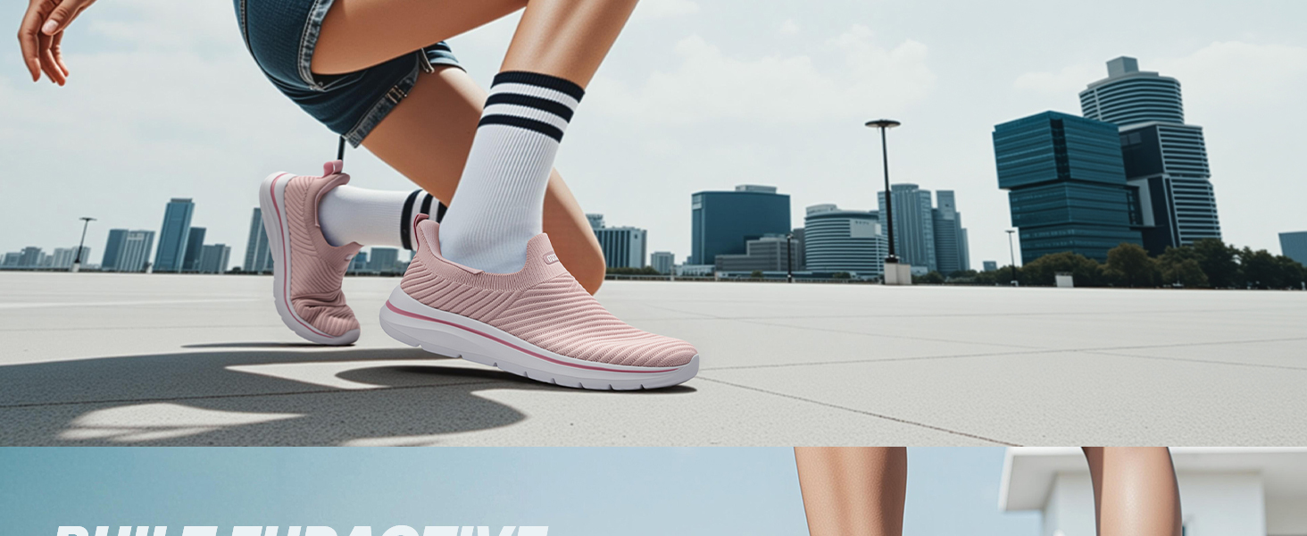 Сліпони жіночі: зручні кросівки для ходьби, занять фітнесу та джогінгу (2630 D Рожевий, 40 EU)