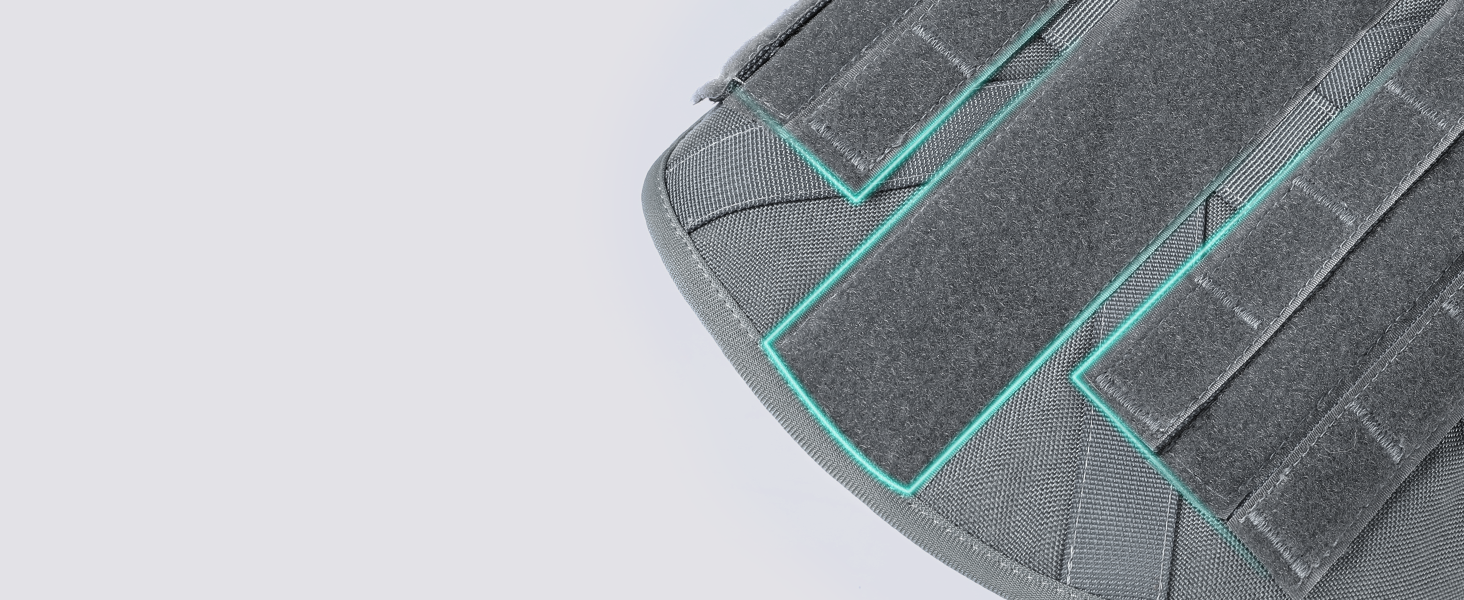 Шлейка для собак Rabbitgoo для великих собак без натягу, тактична, з MOLLE, металеві пряжки, дихаюча, військова, регульована, з підкладкою, L (1 шт., сіра)