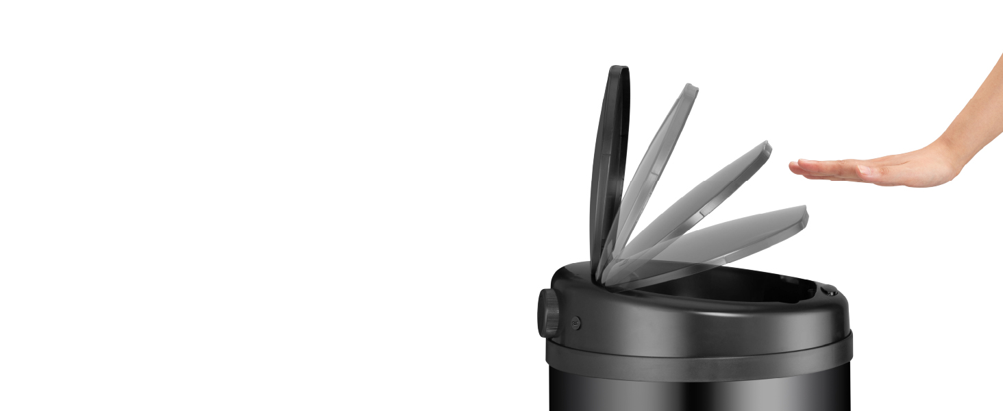 Відро для сміття Juskys з датчиком руху, 30 л, нержавіюча сталь, з кришкою-затискачем для пакетів, безконтактне відкриття