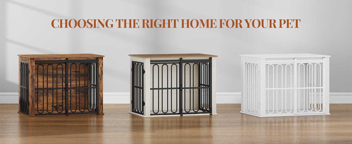 Дерев'яний вольєр для собак, 81 см, вольєр-стілець для дому, 2 двері, розсувні, для маленьких та середніх собак, міцний, 81 × 55 × 62,4 см, білий (коричневий)