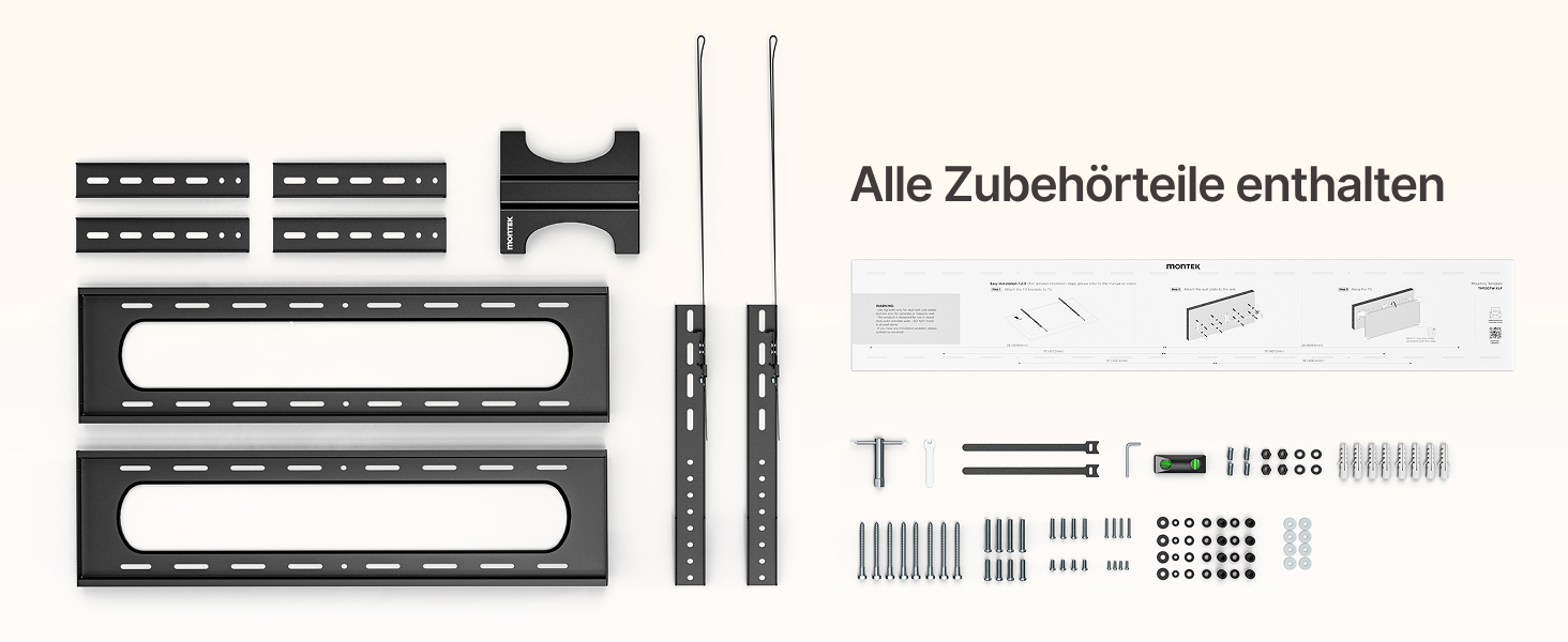 Кріплення для телевізора monTEK Heavy Duty – настінне кріплення для телевізорів 37-140 дюймів, до 136 кг, ультратонкий профіль 32 мм, сумісність з дерев'яними стійками 406/450/600 мм, VESA до 1200x800 мм