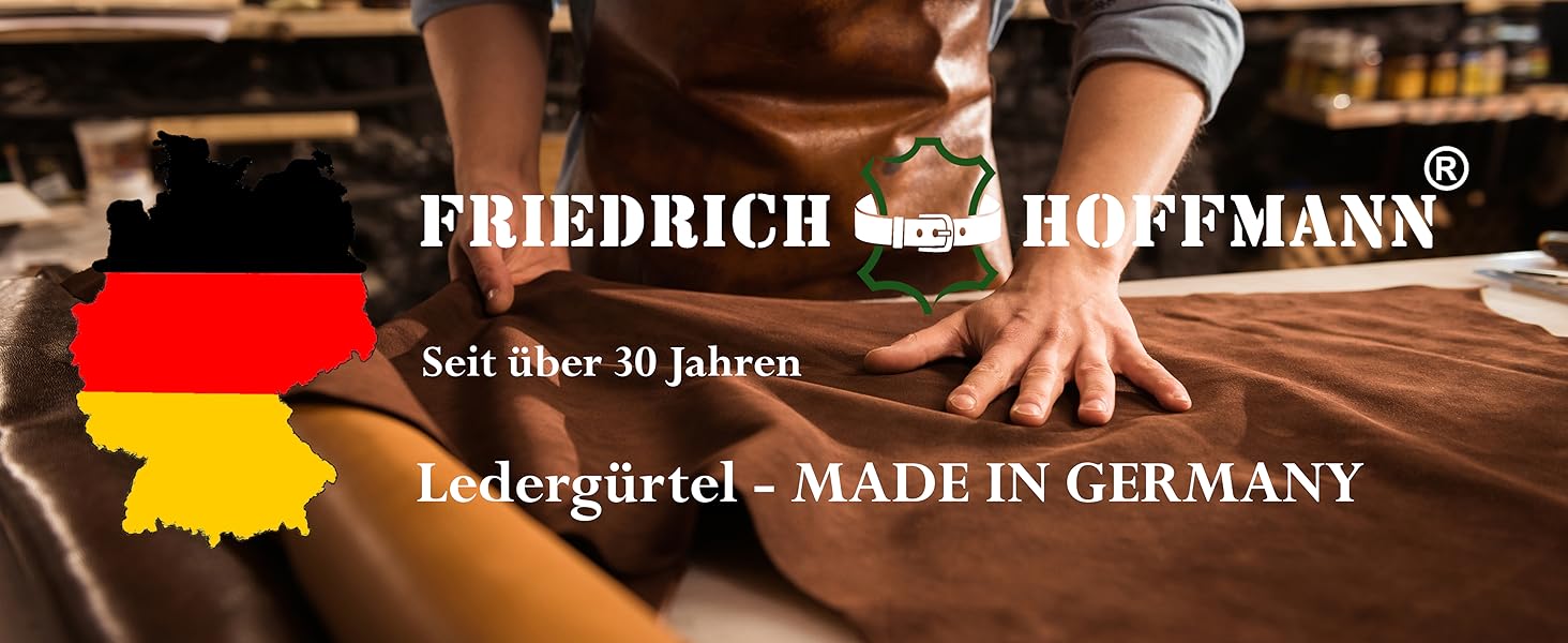 Чоловічий шкіряний ремінь Friedrich Hoffmann 'Cavallo Nero Nᵒ1', чорний, Made in Germany, 3,5 см, для костюма та джинсів