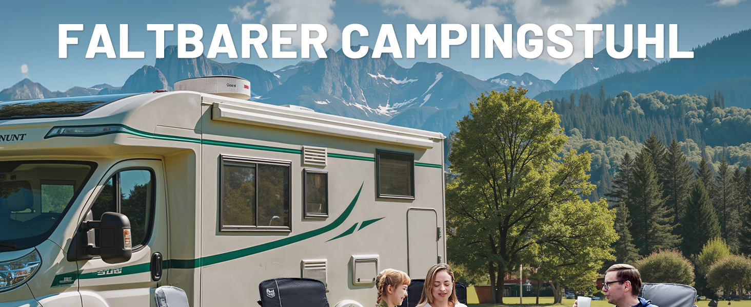 Кампінговий стілець розкладний Timber Ridge 2 шт, чорний, з високою спинкою, 3 положення, до 160 кг, широкий сидіння 57 см, для кемпінгу, балкону, дачі