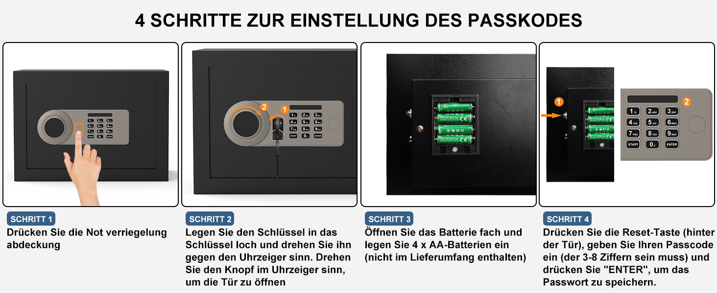 Сейф Diyife 16Л з кодовим замком, сигналізацією та підсвіткою, сталевий меблевий сейф для дому та офісу (35×25×25 см), з вийнятою полицею та аварійними ключами