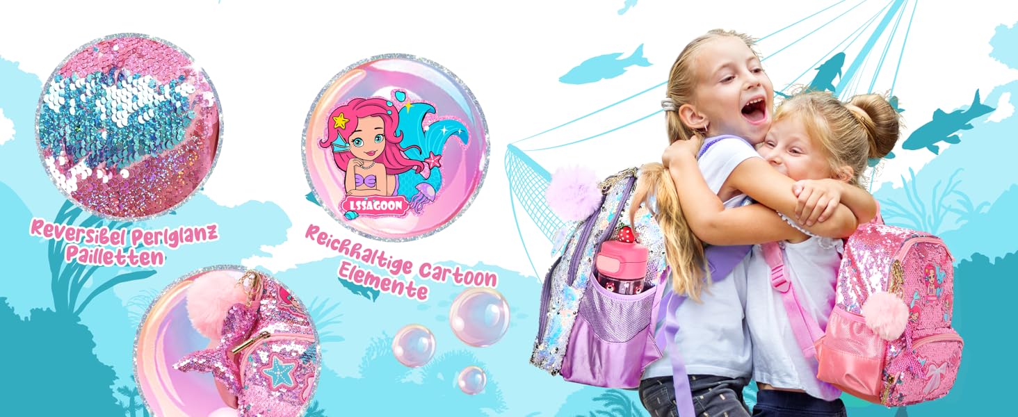 Рюкзак для дівчинки Єдиноріг, дитячий рюкзак з паєтками, персоналізований рюкзак Kawaii для школи/садочка, подарунок на день народження/Новий рік (рожевий, 38 см)