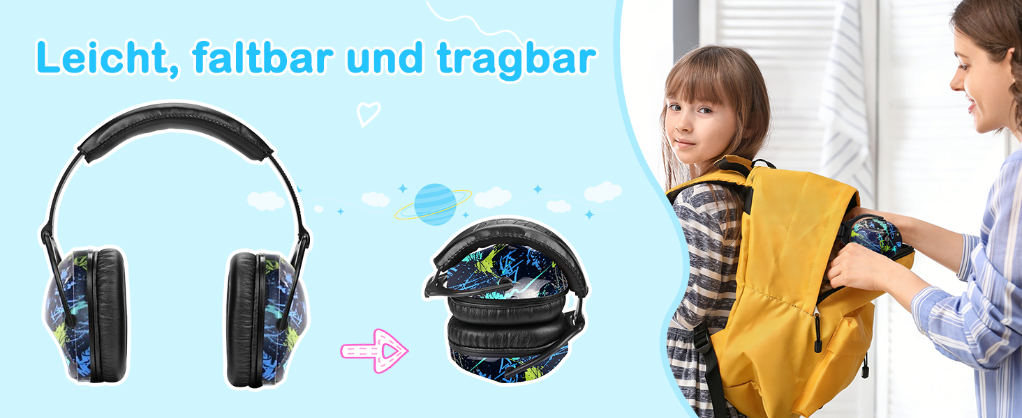 Навушники шумоізоляційні дитячі ZOHAN 030, 3-18 років, для дітей з аутизмом, для школи та концертів, регульовані