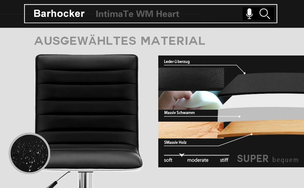 Набір барних стільців IntimaTe WM Heart 2 шт. з регулюванням висоти, спинкою та підніжкою. Кухонні барні стільці, чорний (36 x 40 x 116 см)