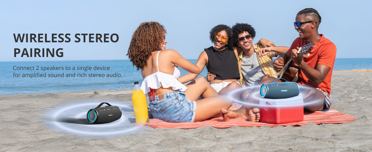 Tronsmart Mirtune S100: Bluetooth колонка водонепроникна IPX7, 20 год, для пляжу та вечірок (Чорна)