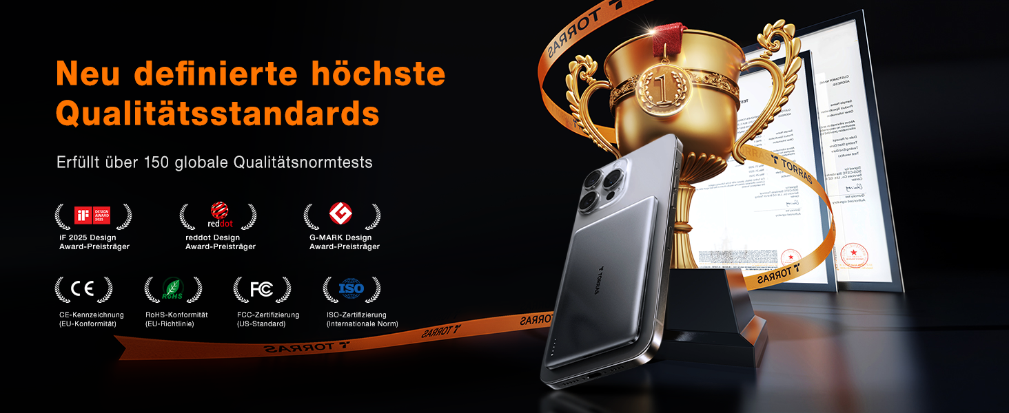 Powerbank TORRAS MiniMag Ultra Slim для iPhone 17 Pro Max, 5000mAh, MagSafe, USB-C, бездротова, сірий титан