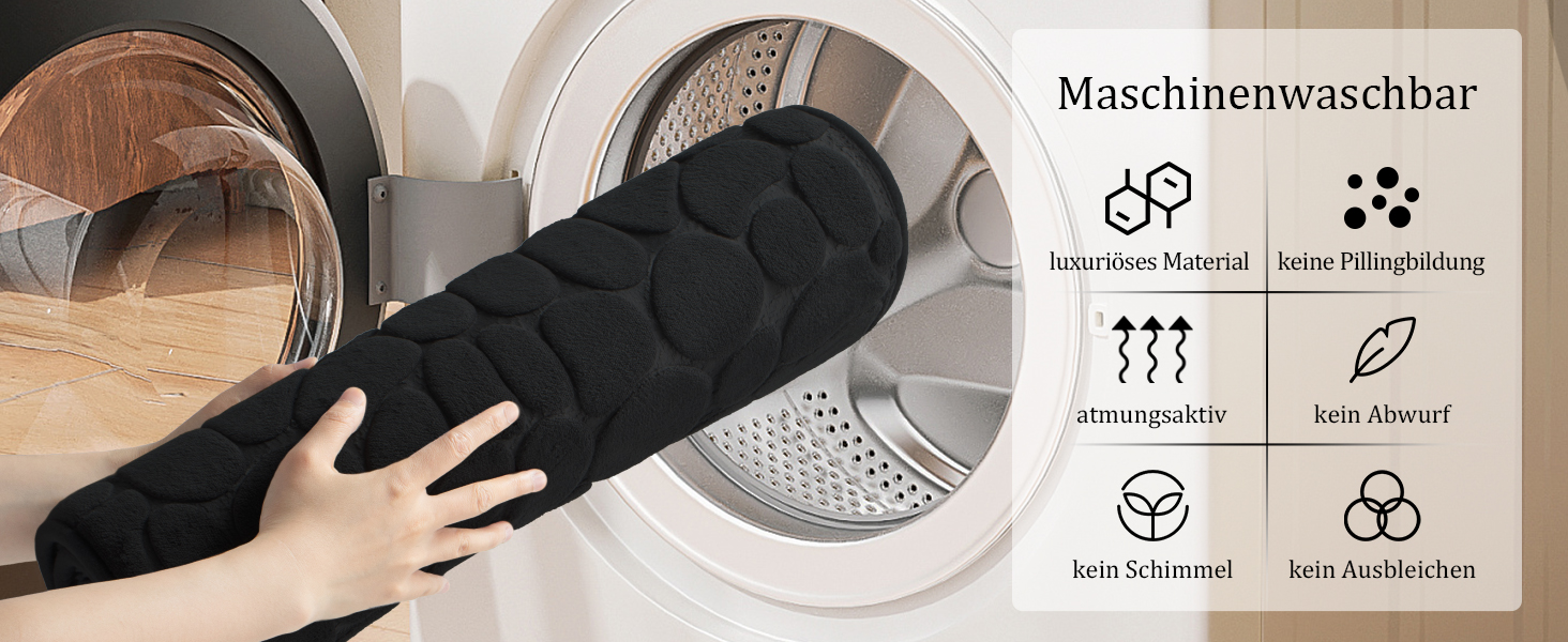 Набір килимків для ванної кімнати chakme (2 шт.), пам'ятна піна Cobblestone, поглинаючі протиковзкі килимки для підлоги, ванни та туалету, чорні