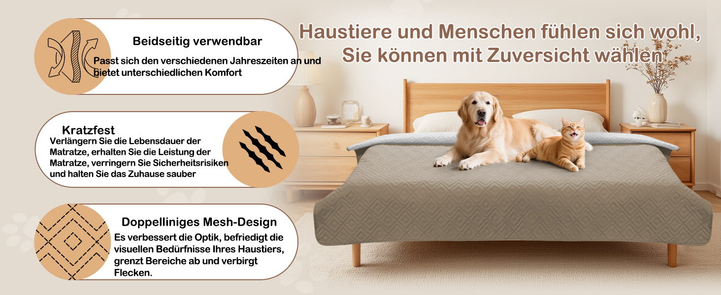 Водонепроникний килимок для собак Gyuro, двосторонній, міцний, для дивану та ліжка, прання дозволено, для собак та котів (Темно-хакі + Хакі, 77 x 178 см)