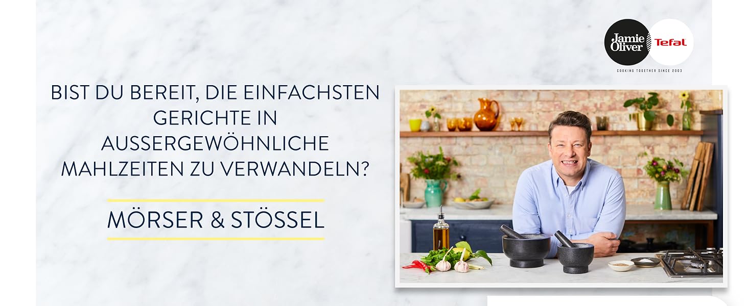 Ступка з матовою гранітною поверхнею Jamie Oliver by Tefal, 14.5 см, для подрібнення трав та спецій, K1823155
