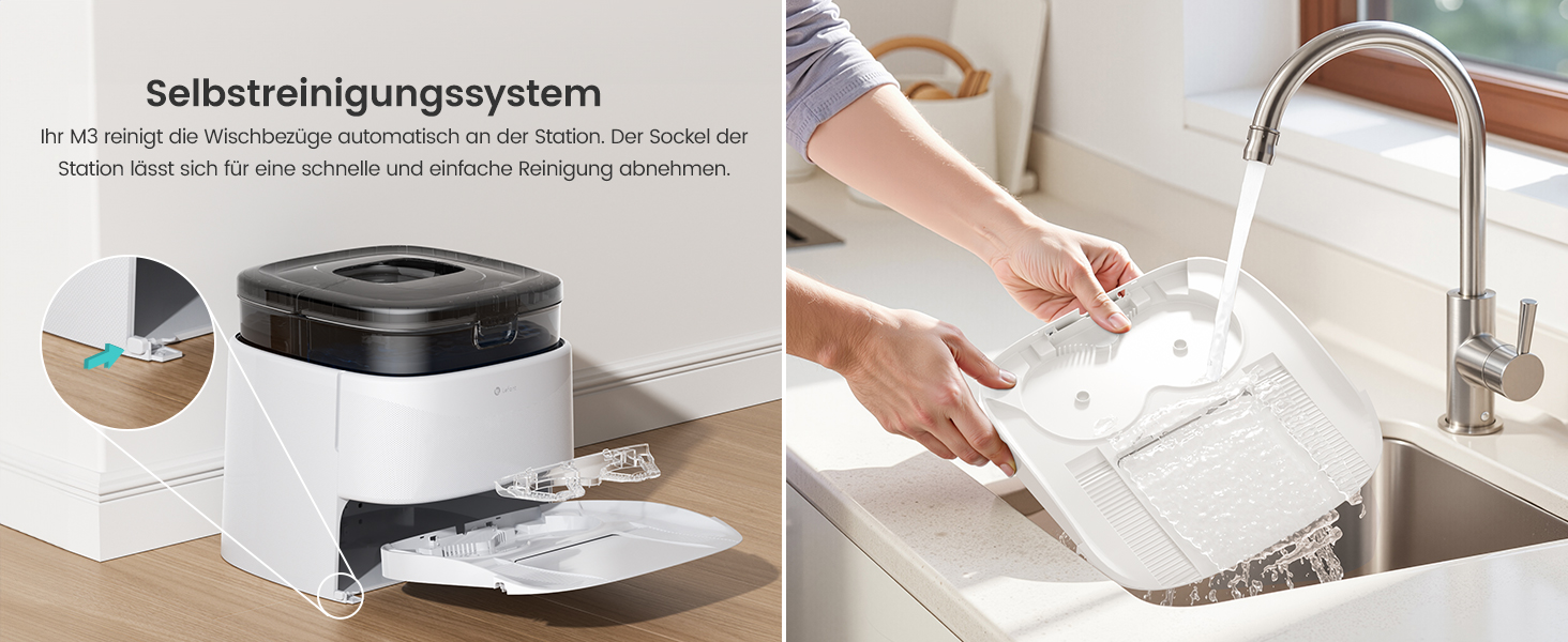 Робот-пилосос LEFANT M3 Gen2 з функцією миття, 12000Pa, автоматичне очищення, LiDAR, розпізнавання килимів, керування через додаток Freemove 3.0 та голосове керування, 8 тижнів бездротової роботи