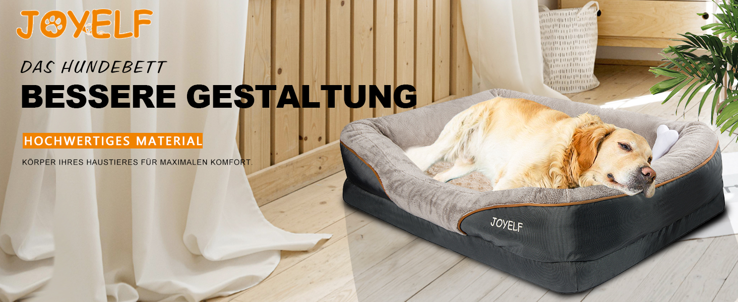 JOYELF XLarge Memory Foam Dog Bed, Orthopedic Dog Bed & Sofa with Removable, Washable Cover and Squeaky Toy as a Gift