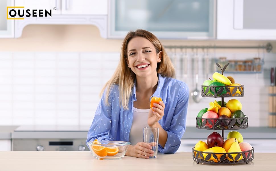 Багатоярусна фруктова корзина для кухні, підставка для фруктів, знімна корзина для зберігання, стійка для кухонного столу, робочої поверхні, обіднього столу