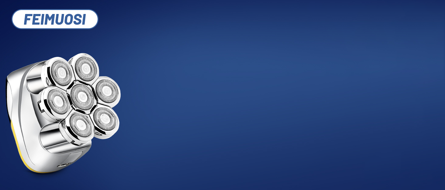 Електричний гоління для чоловіків Glatzen: 7D плаваюча головка для гоління, ротаційний гоління 6 в 1, багатофункціональний гоління для голої голови, вологостійкий, триммер для бороди, носа та вусів, набір для догляду, золотий