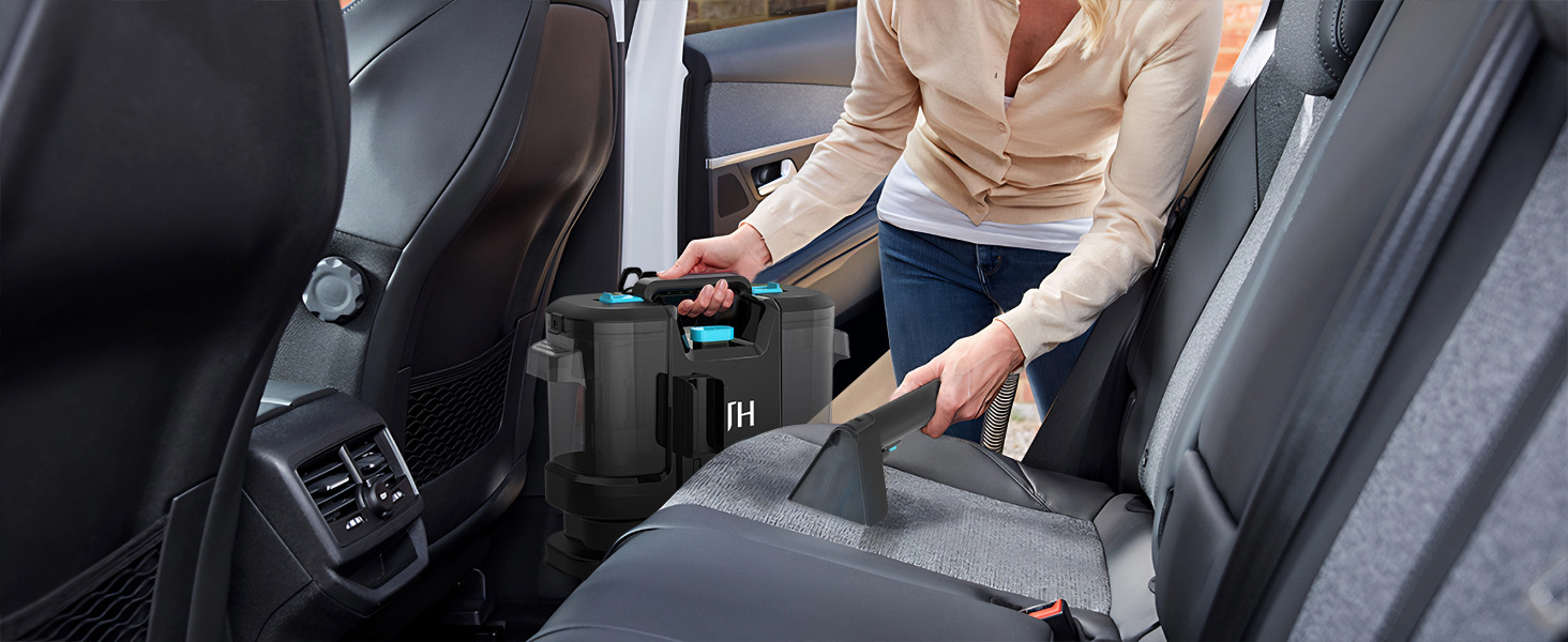 Пристрій для чищення оббивки Nassauger, 450W, 12kPa: мийний пилосос для килимів, оббивки та автосидінь (чорний)